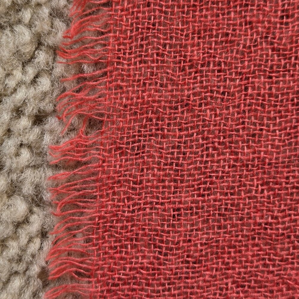 NWOT Cocowai Pink Woven Cashmere Scarf *FLAW* - Picture 9 of 9